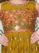 Golden Yellow Sequins Work Party Wear Jumpsuit